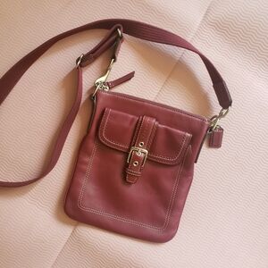 Y2K Vintage Coach Hamilton Swingpack – Burgundy Leather Crossbody